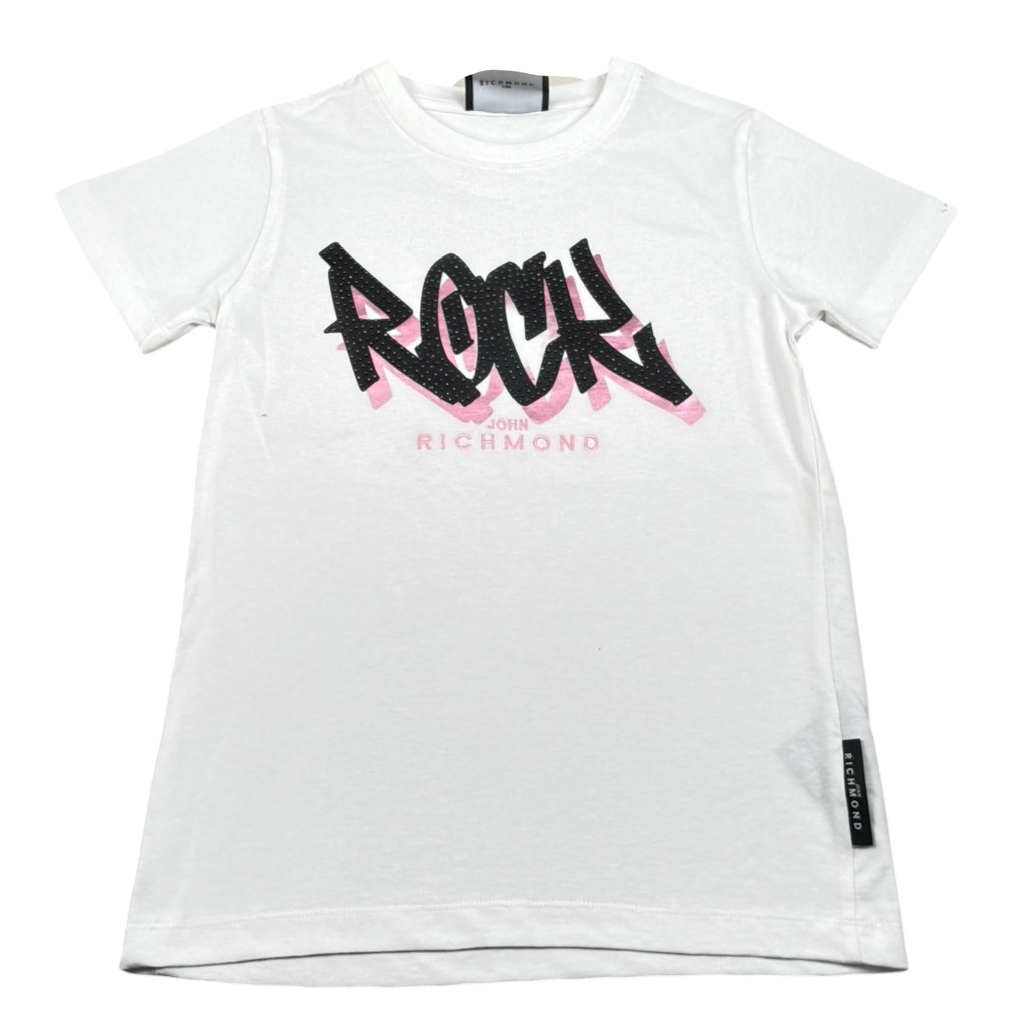 John Richmond T-Shirt Tinta Unita con Stampa per Bambina RGP26109TS BIANCO JOHN RICHMOND 