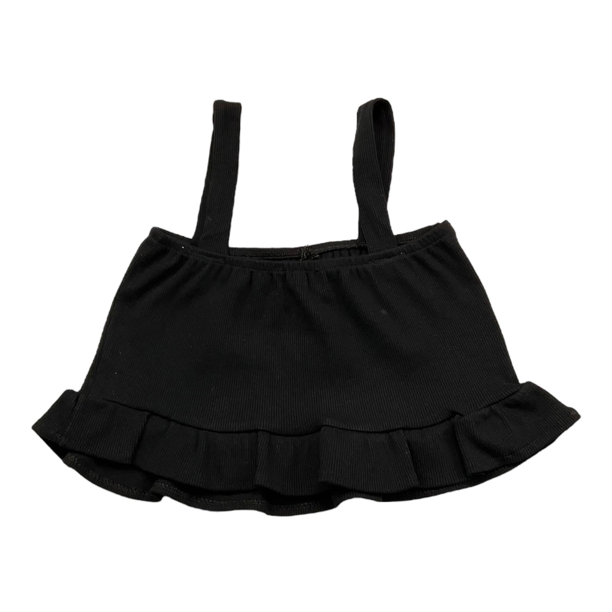 Janice Top Tinta Unita con Bretelle per Bambina JN237R NERO JANICE 