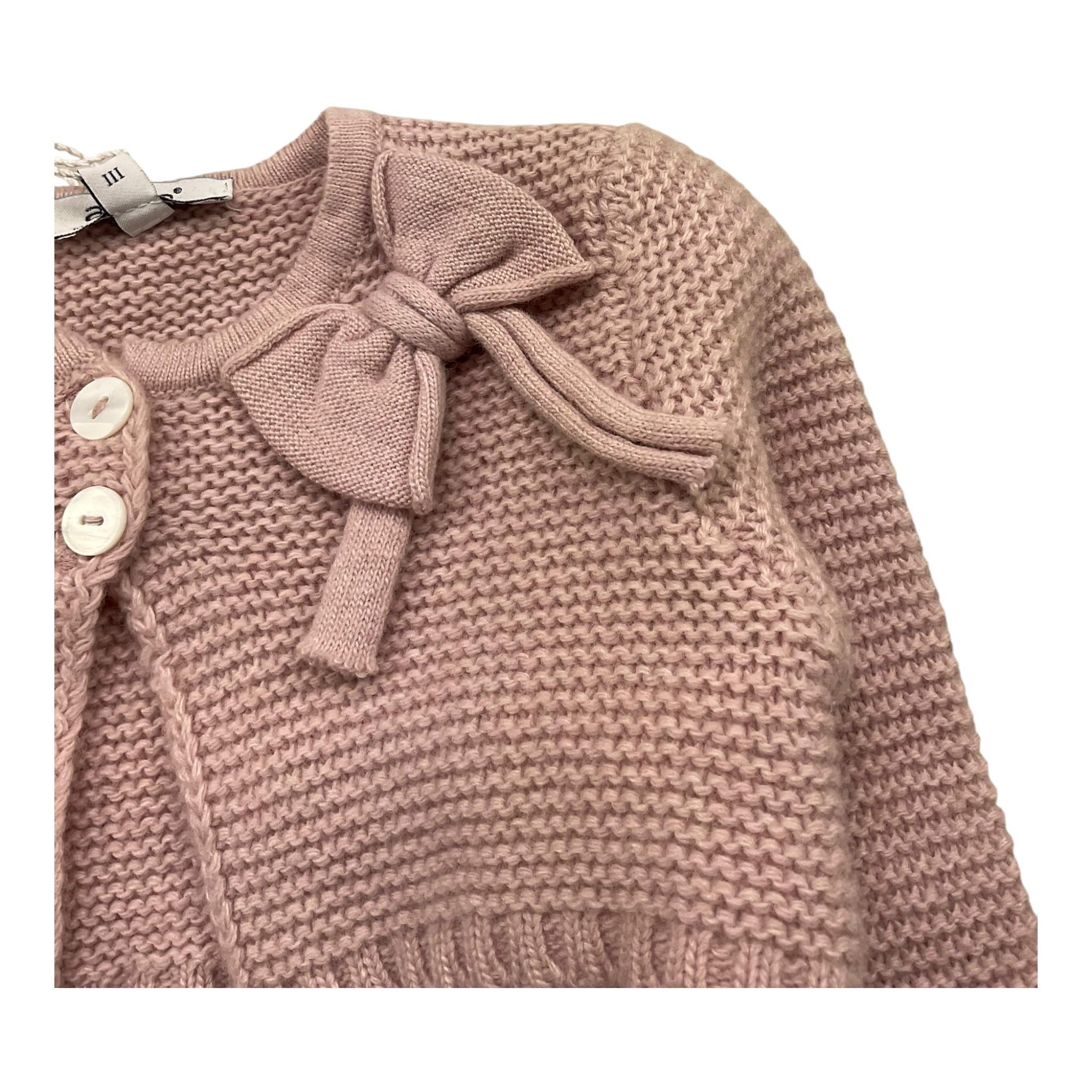 ALETTA coprispalle tinta unita con fiocco Rosa per Neonata MRP220001 ROSA ALETTA 