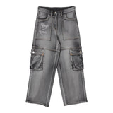 Monnalisa Jeans Tinta Unita Modello Palazzo con Tasconi per Neonato 19D406N GRIGIO MONNALISA 