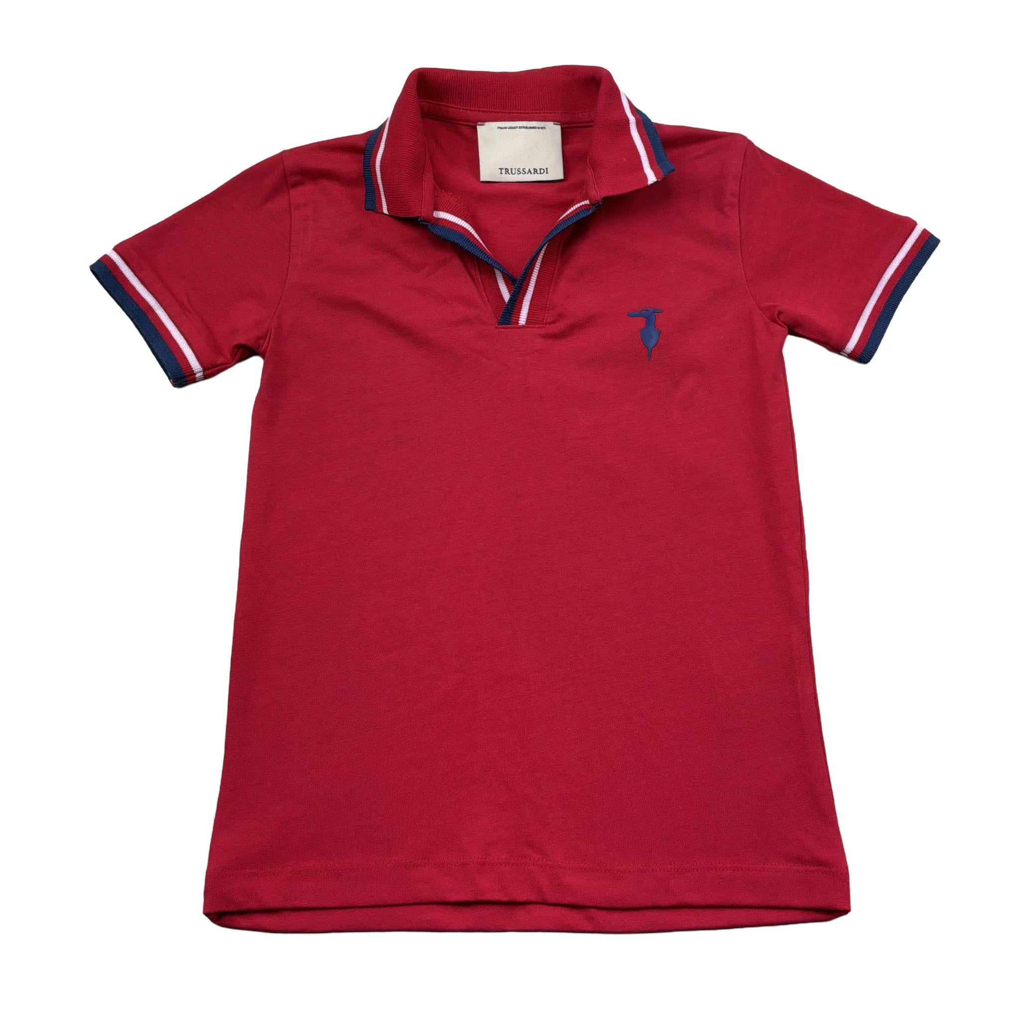 Trussardi Polo Mezza Manica Tinta Unita con Logo per Bambino TBP26003POJ ROSSO TRUSSARDI 