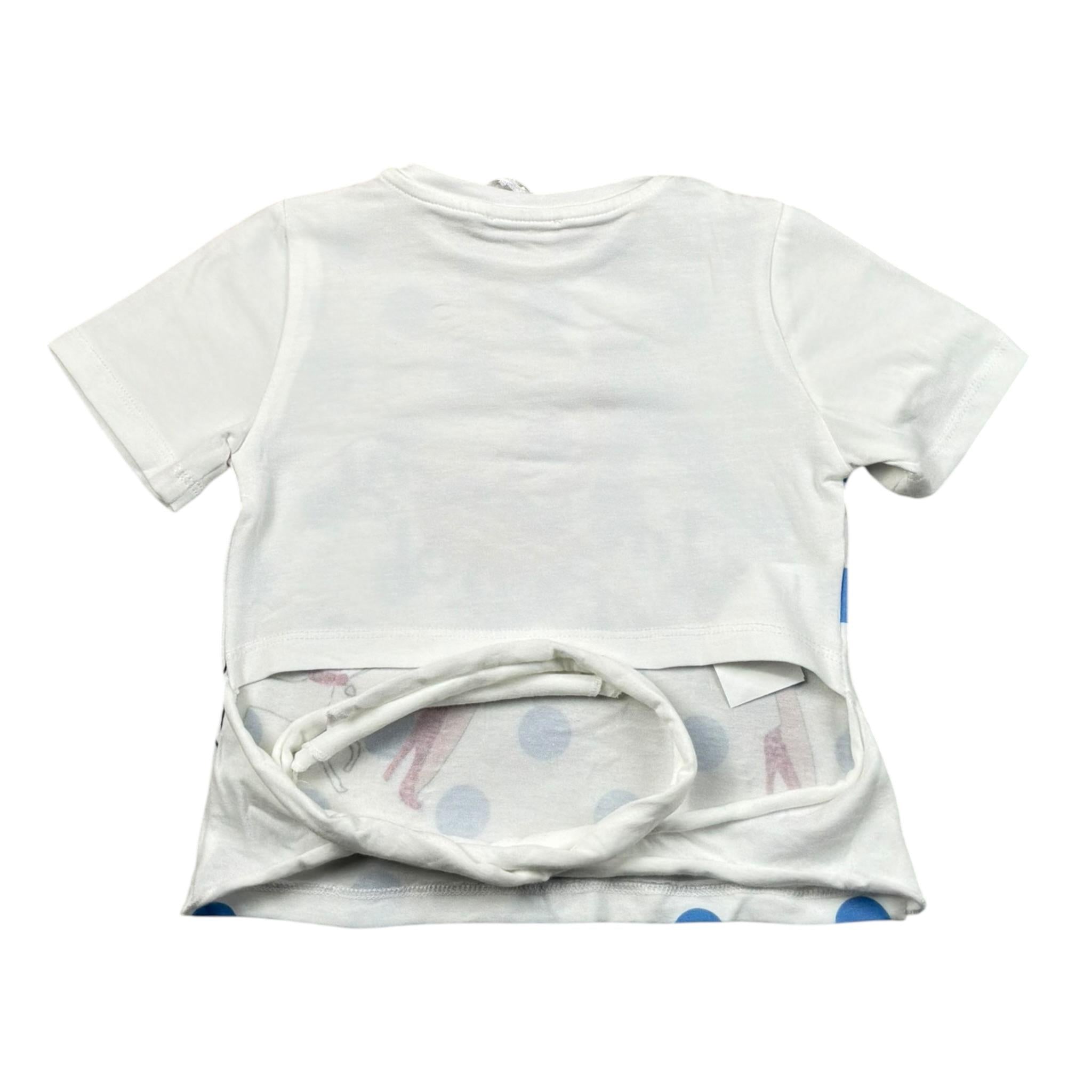 Miss Grant T-Shirt Girocollo tinta unita con Stampa Bianco per Neonata MG237 BIANCO MISS GRANT 