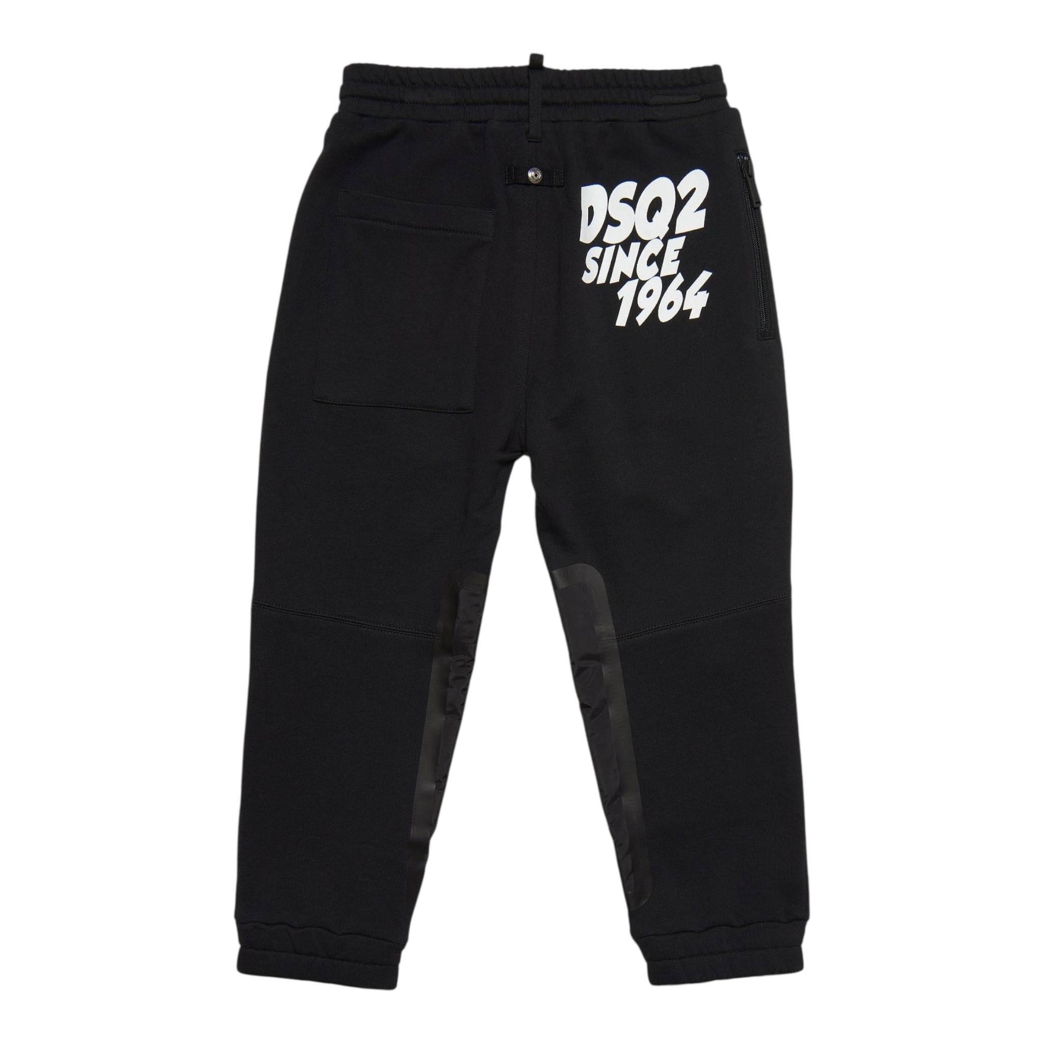 DSQUARED2 pantalone modello tuta tinta unita con stampa Nero per Bambino DQ1928 NERO DSQUARED2 
