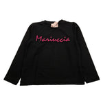 MARIUCCIA shirt girocollo tinta unita con stampa logo Nero per Neonata MBFW22T617 NERO MARIUCCIA 
