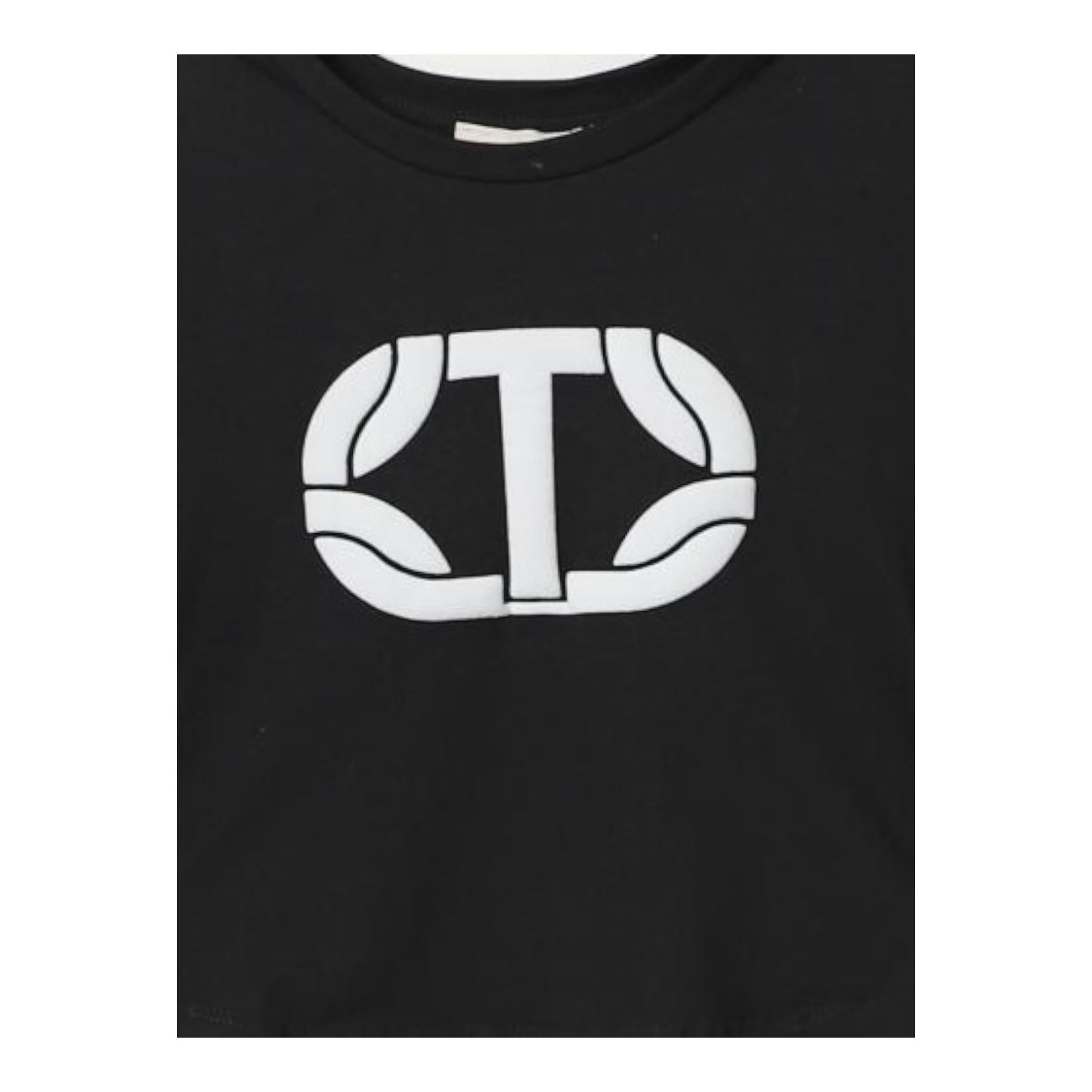 TWINSET shirt girocollo tinta unita con stampa Nero per Bambina 242GJ2032XXX NERO TWINSET 