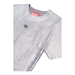 DIESEL abito mezza manica girocollo tinta unita con logo Grigio per Bambina J02068 GRIGIO DIESEL 