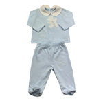 Le Bebe Completo 2 Pezzi Shirt-Ghettina Tinta Unita per Neonato LBB5298 AZZURRO LE BEBE 