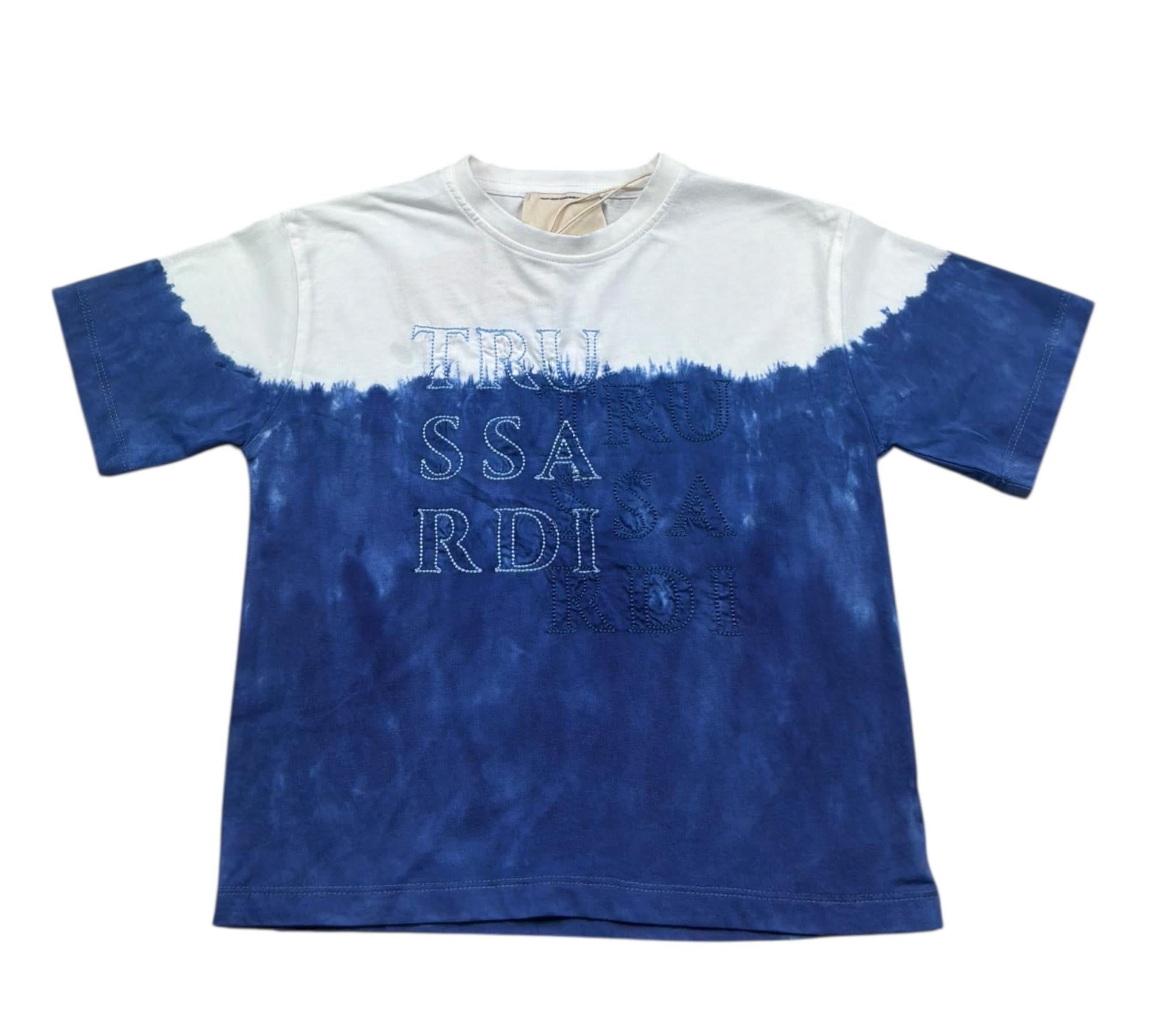 Trussardi T-Shirt Girocollo Bicolore per Bambino TBP26118TS BIANCO/BLU TRUSSARDI 