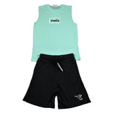 Diadora Completo 2 Pezzi Canotta-Bermuda per Bambino 102181712 VERDE/NERO DIADORA 