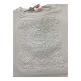 Twinset T-Shirt Girocollo Tinta Unita con Ricami per Bambina 251GJ2480 BIANCO TWINSET 