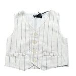 Please Gilet Tinta Unita con Fantasia A Righe per Bambino JH02131B73J BIANCO PLEASE 