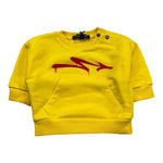 Please Felpa Chiusa Girocollo Tinta Unita con Stampe In Contrasto per Neonato LBB7040B47 GIALLO PLEASE 