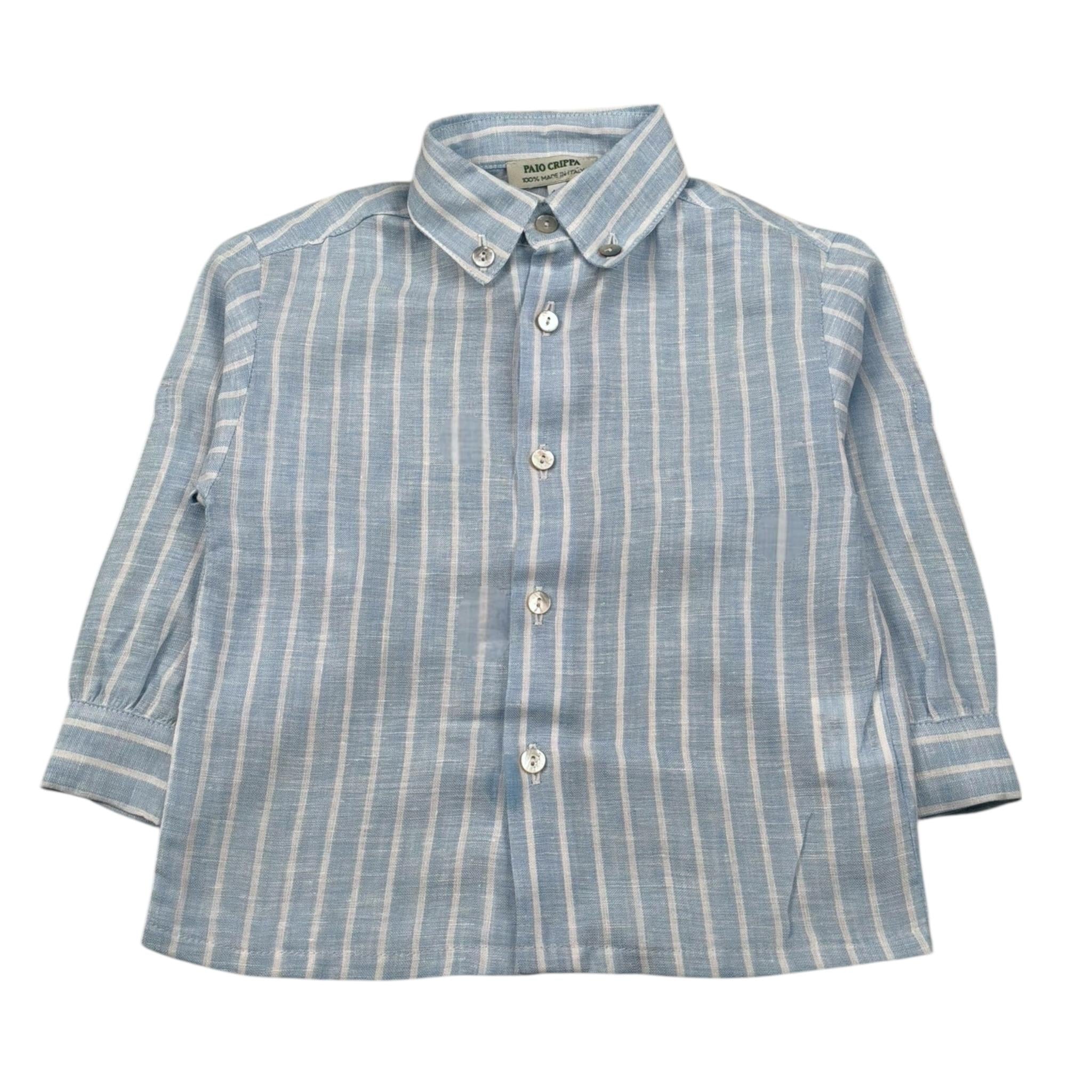 Paio Crippa Camicia Manica Lunga Tinta Unita per Neonato FIBN AZZURRO PAIO CRIPPA 