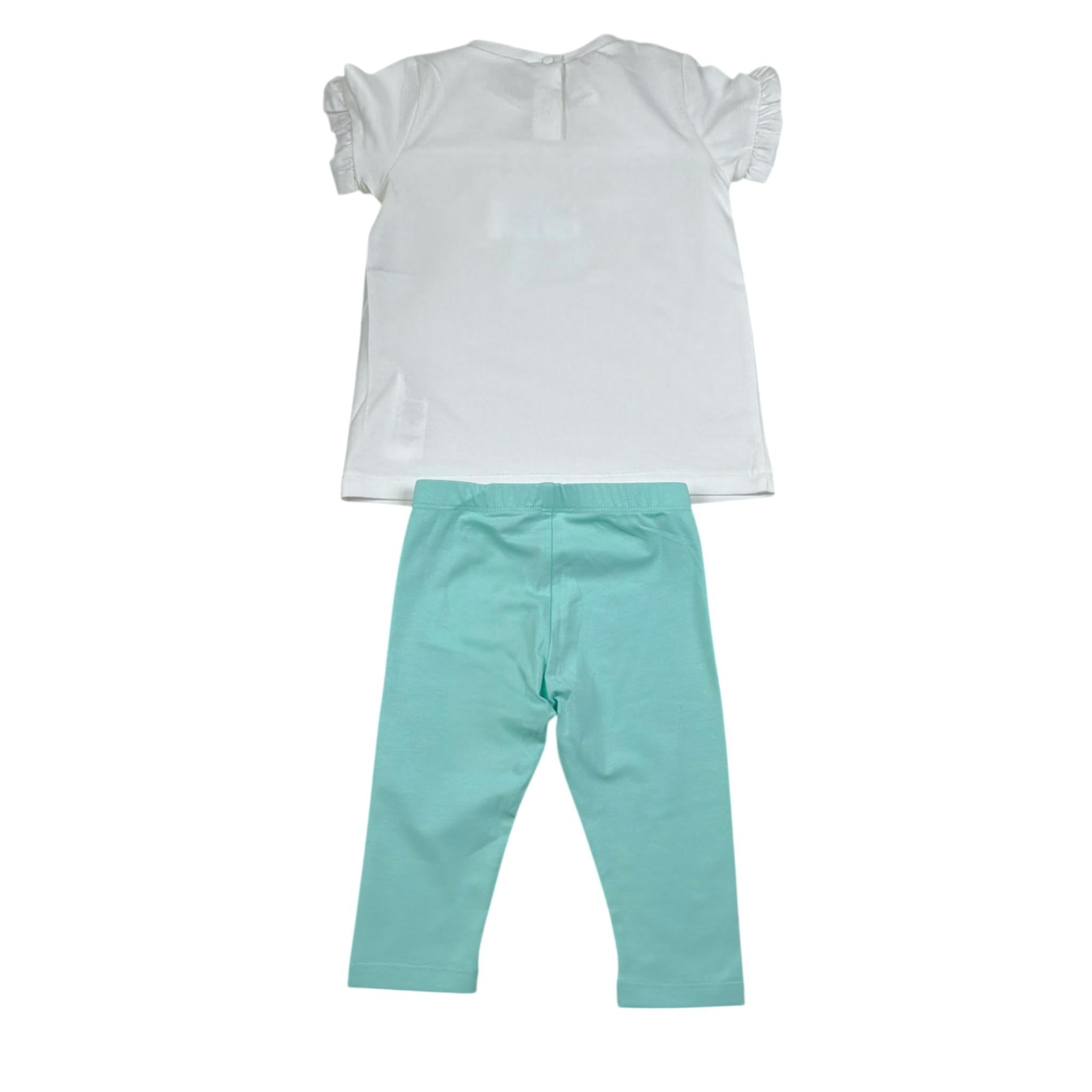 Liu Jo Completo 2 Pezzi T-Shirt-Leggins per Neonata HA5061X BIANCO/VERDE LIU JO 