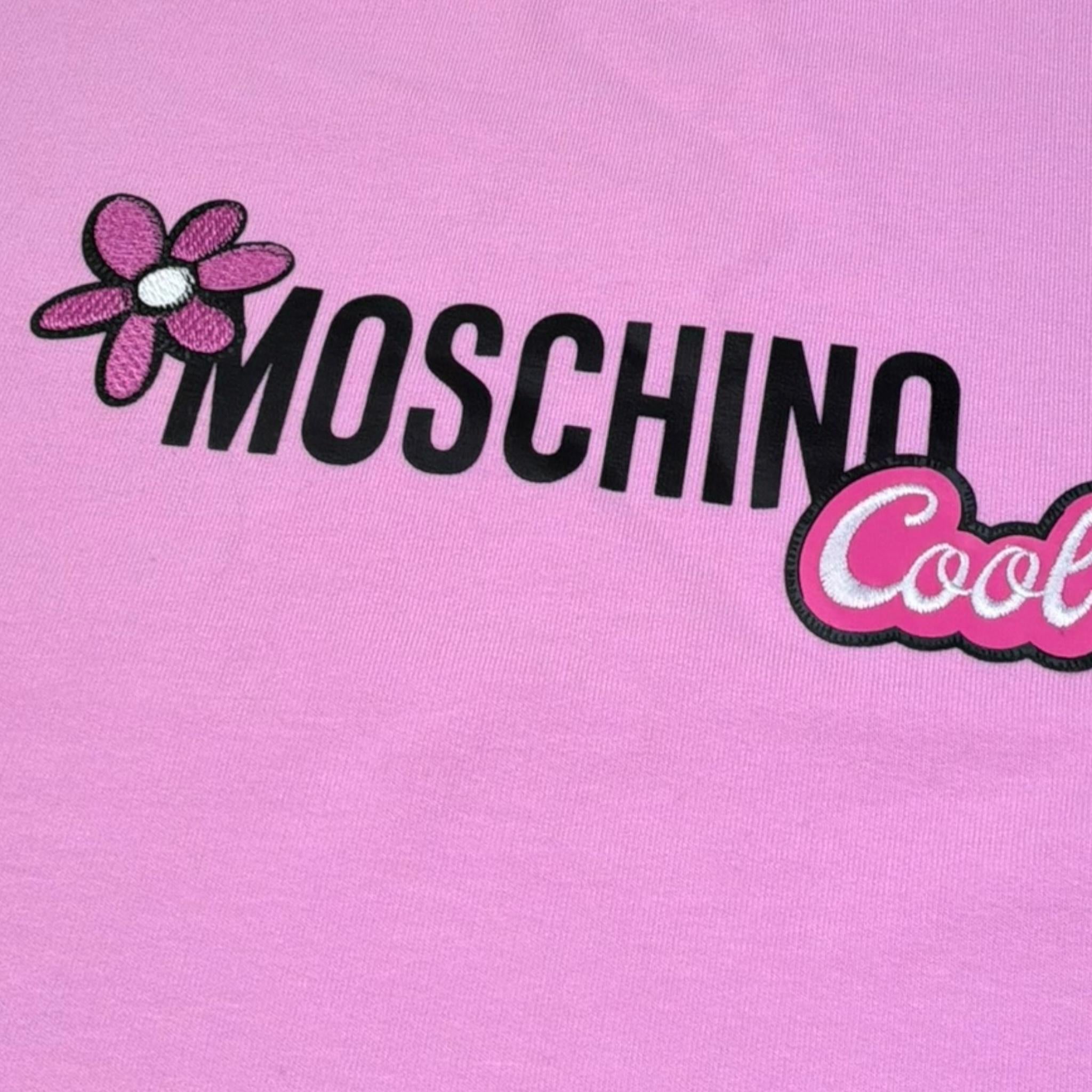 Moschino Abito Mezza Manica Tinta Unita con Stampa per Bambina HEV0GL ROSA MOSCHINO 