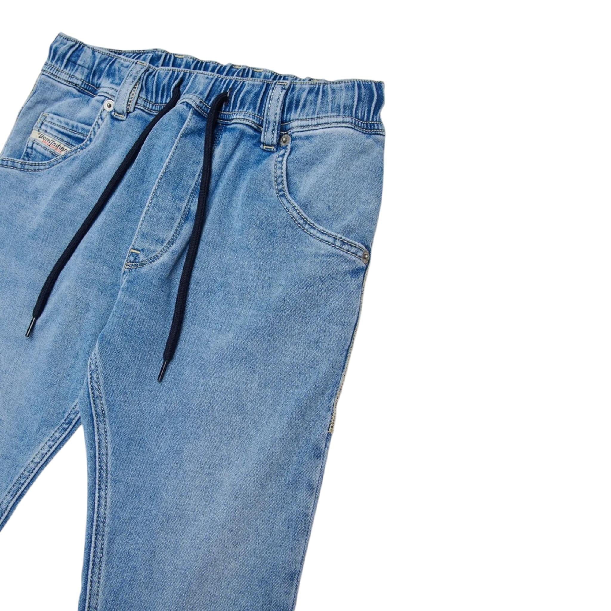 Diesel Jeans Tinta Unita con Elastico In Vita per Bambino 00J3AJ AZZURRO DIESEL 