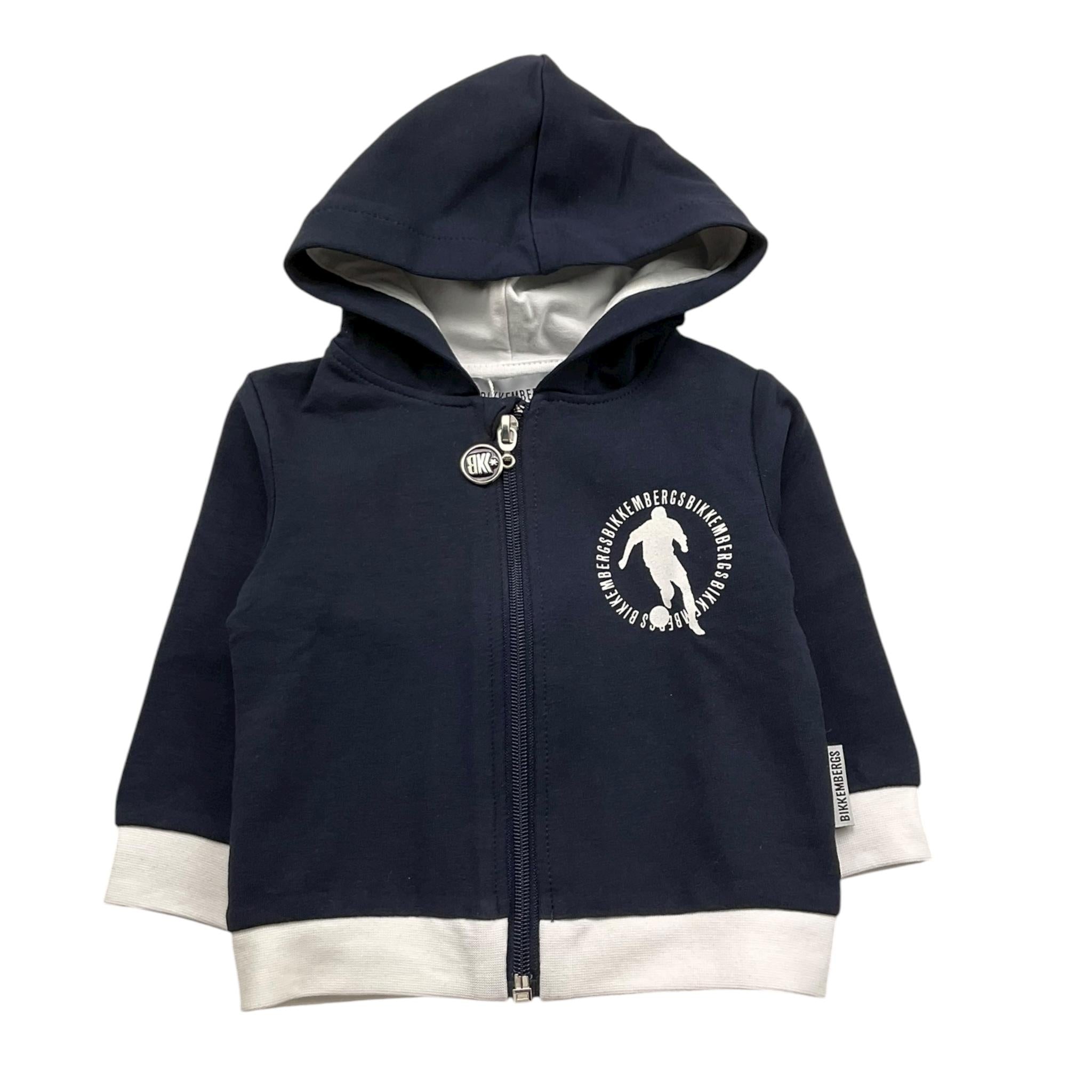 Bikkembergs Felpa con Zip E Cappuccio Tinta Unita per Neonato BK1759 BLU BiKKEMBERGS 