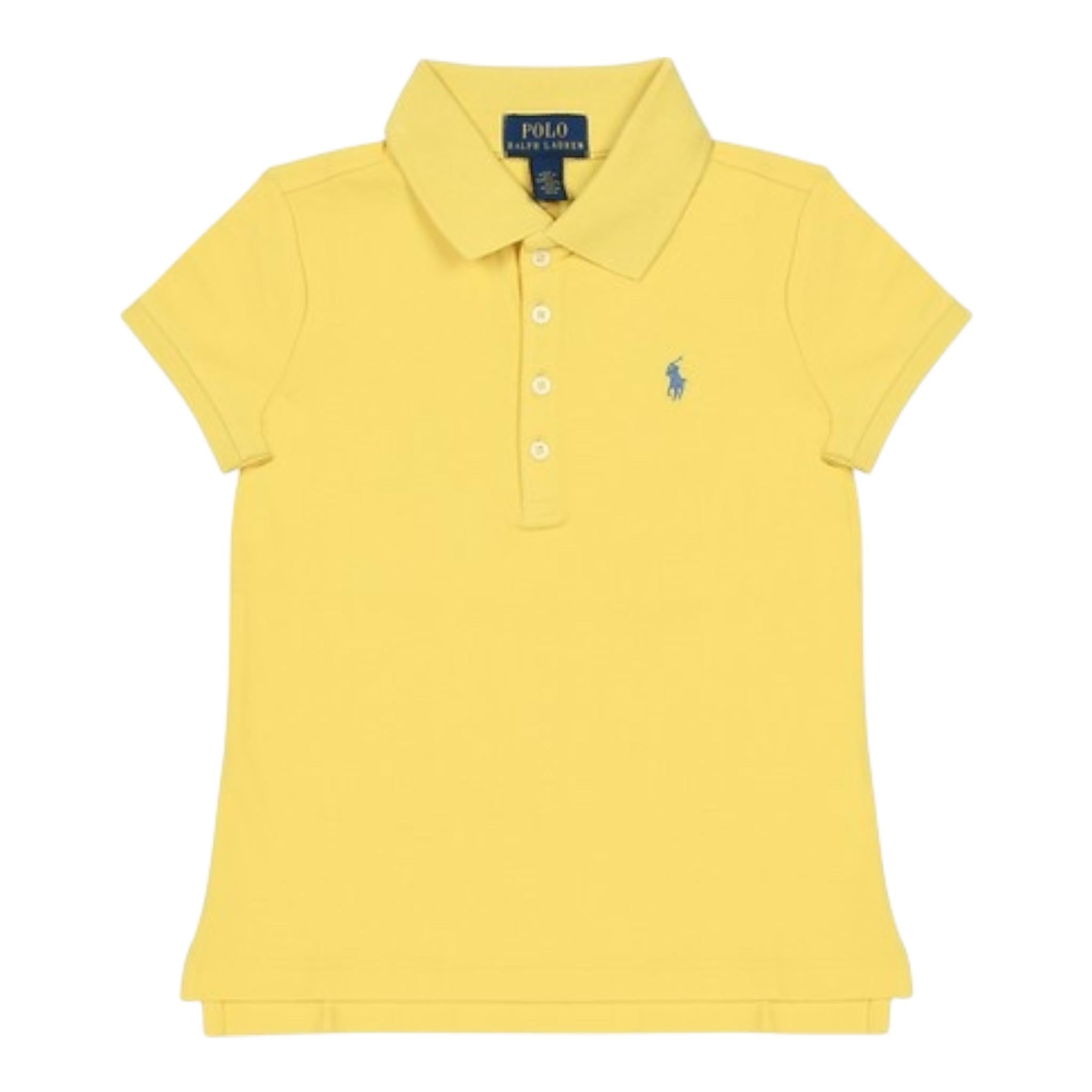 Ralph Lauren Polo Mezza Manica Tinta Unita con Logo per Bambina 312698589132 GIALLO RALPH LAUREN 