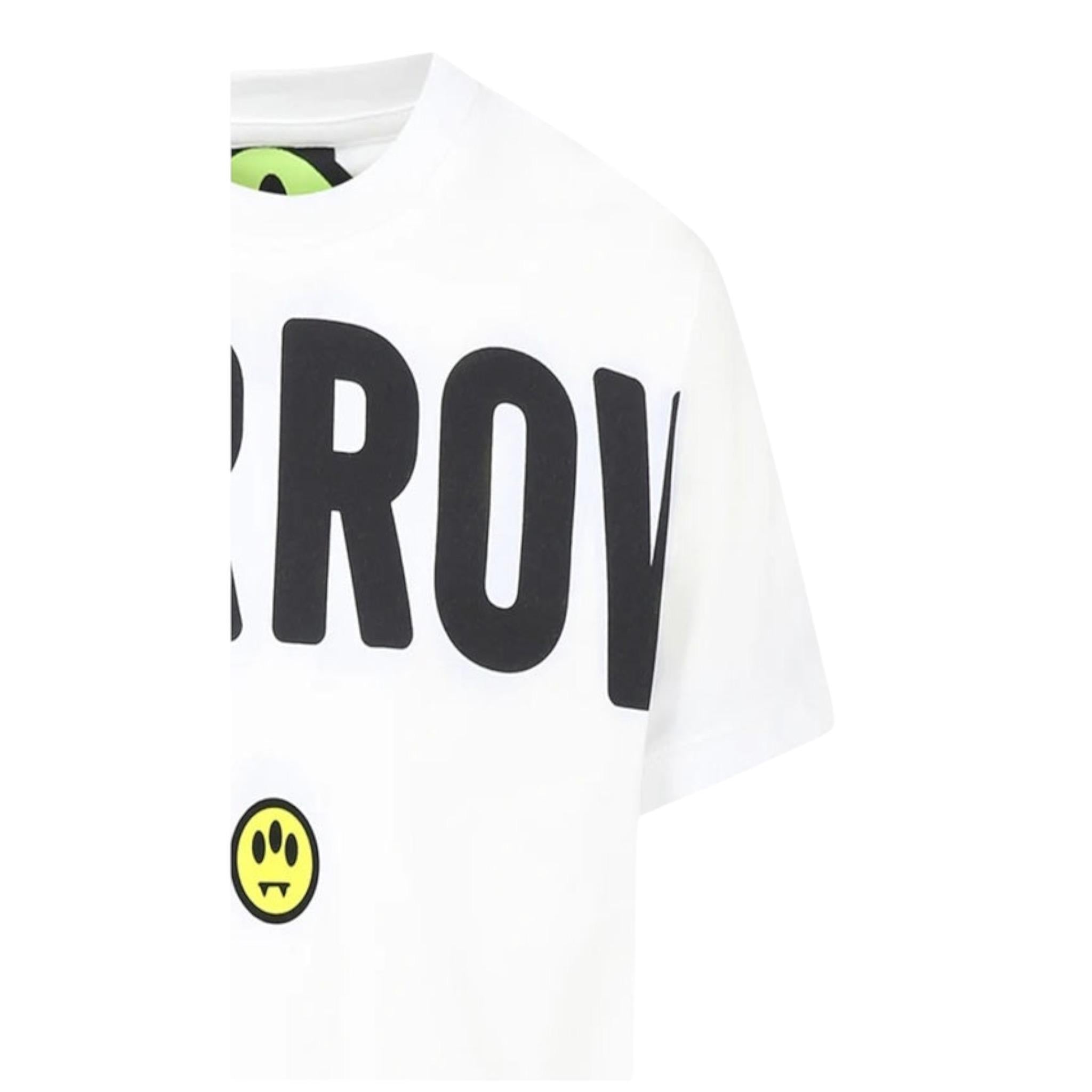 Barrow Kids T-Shirt Girocollo tinta unita con Stampa Bianco per Bambino S5BKJUTH063 BIANCO BARROW KIDS 