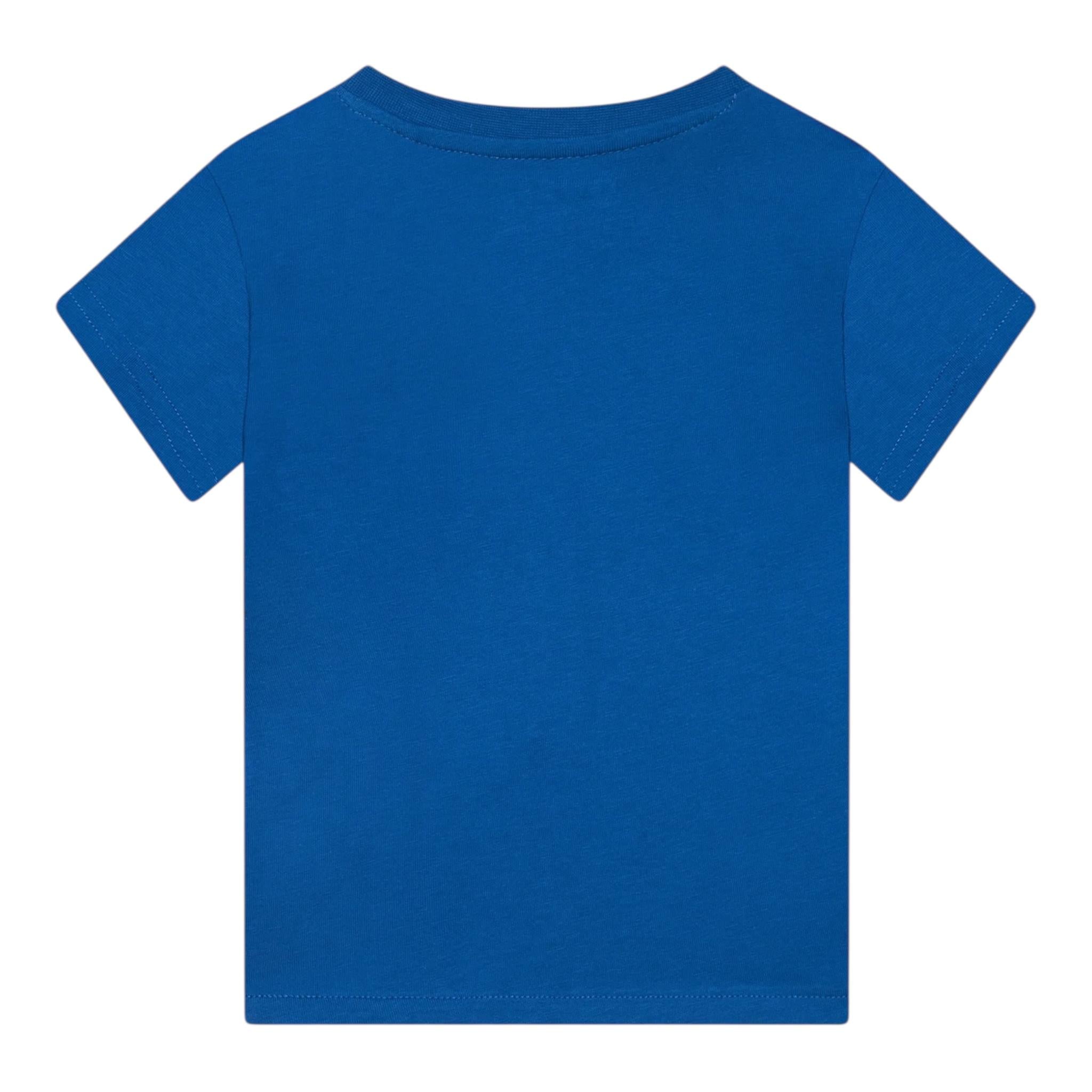 Guess T-Shirt Gircollo Tinta Unita con Stampa per Neonato I2GI06K8HM0 BLU GUESS 