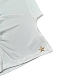 Kaos T-Shirt Girocollo Tinta Unita con Arriccio per Bambina KS185 BIANCO KAOS 