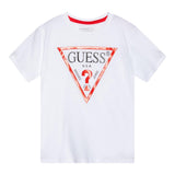 Guess T-Shirt Tinta Unita con Stampa per Neonato N73I55K8HM0NX BIANCO GUESS 