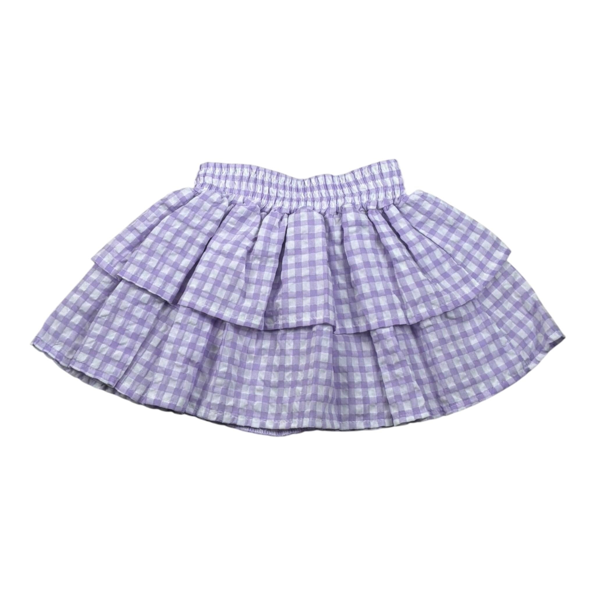 Magil Gonna Bicolore con Fantasia A Quadri per Bambina HN24134 BIANCO/LILLA MAGIL 