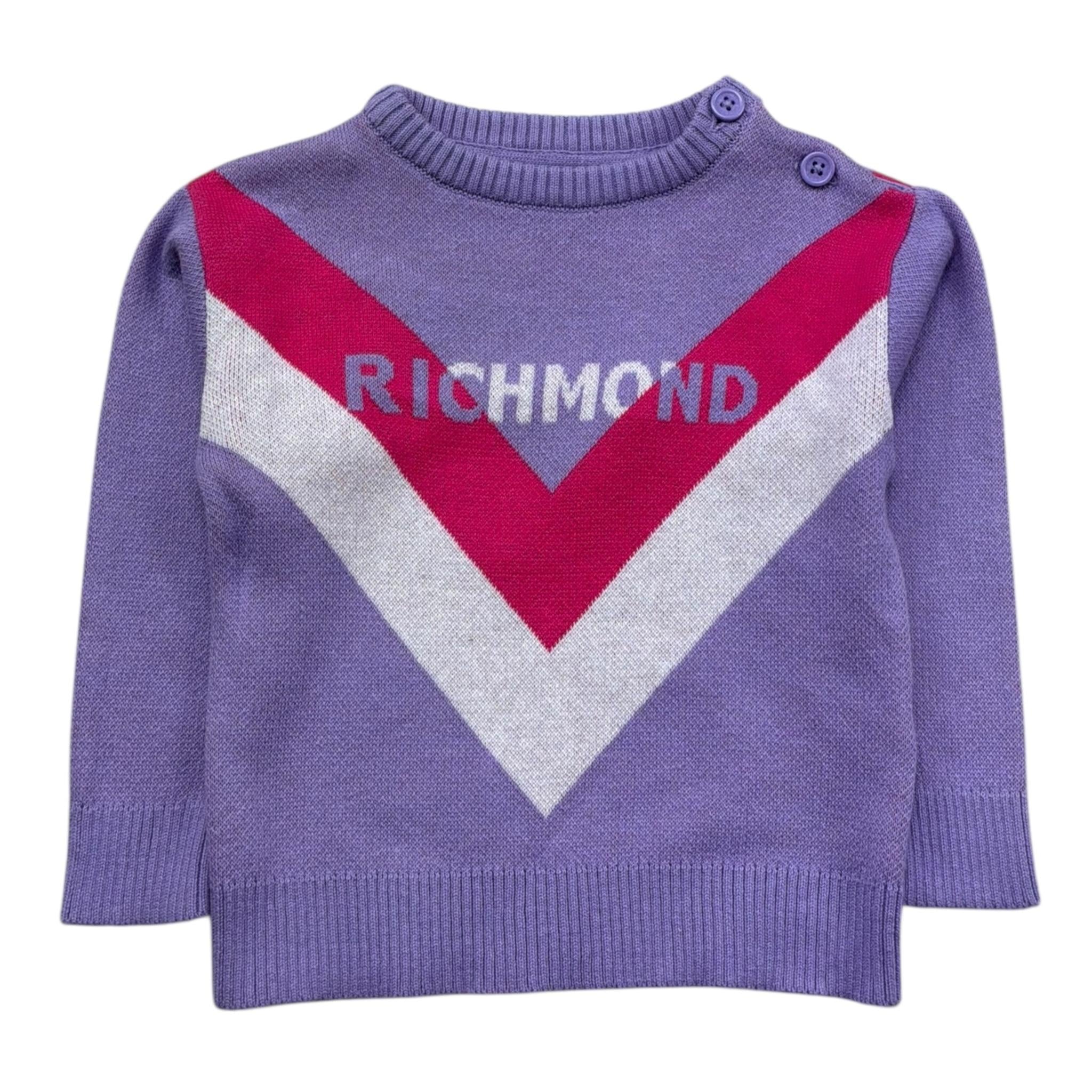 John Richmond Maglia Girocollo Tinta Unita con Stampa per Neonata RIP26090MA LILLA JOHN RICHMOND 