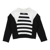 BALMAIN maglia girocollo con logo bicolore Nero/panna per Bambina 6R9A00 NERO/PANNA BALMAIN 