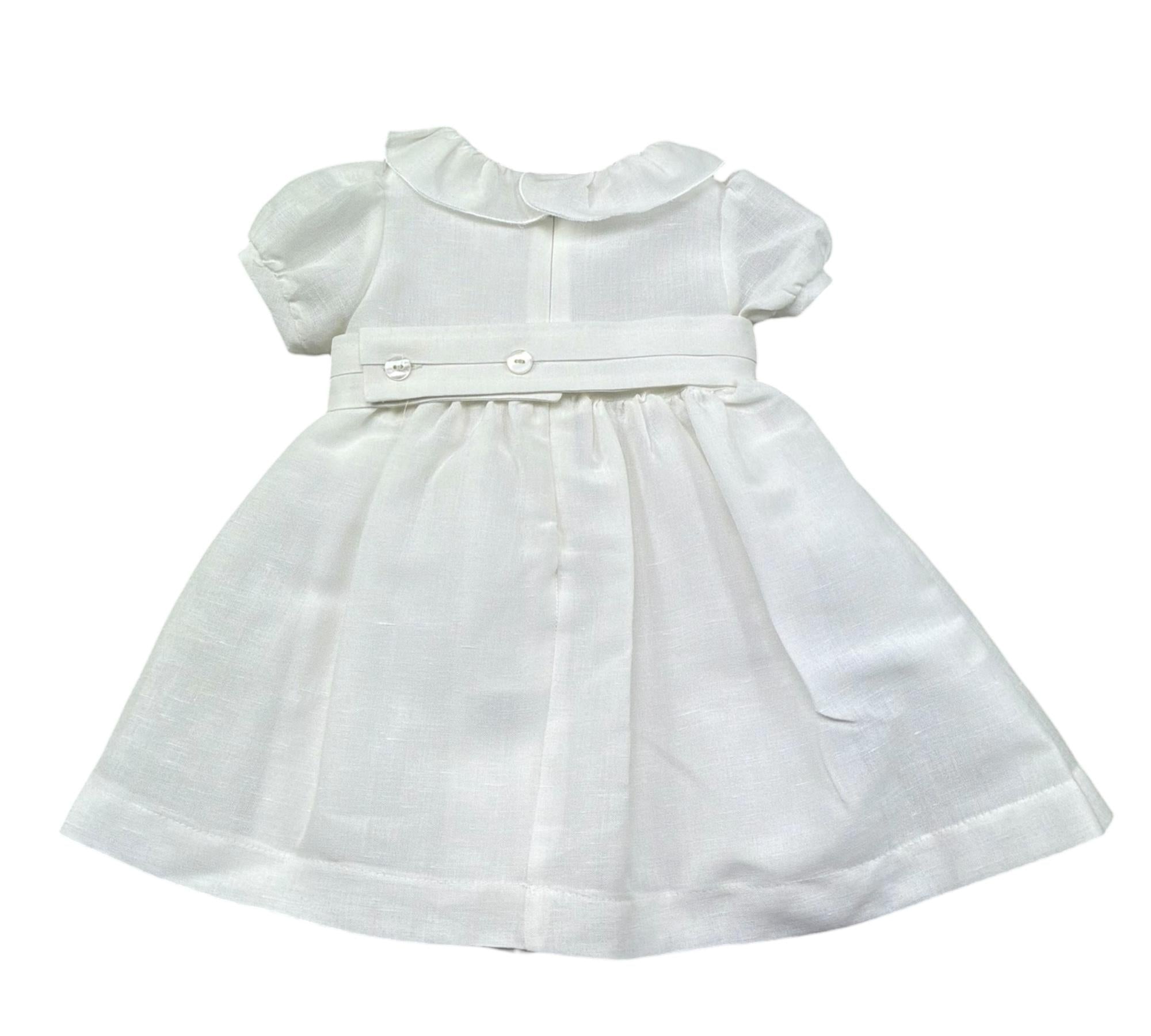 Le Bebe Abito Mezza Manica Tinta Unita per Neonata LBG6319 BIANCO LE BEBE 