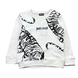 Just Cavalli Felpa Tinta Unita Girocollo con Stampa per Neonato JIP26128FE BIANCO JUST CAVALLI 