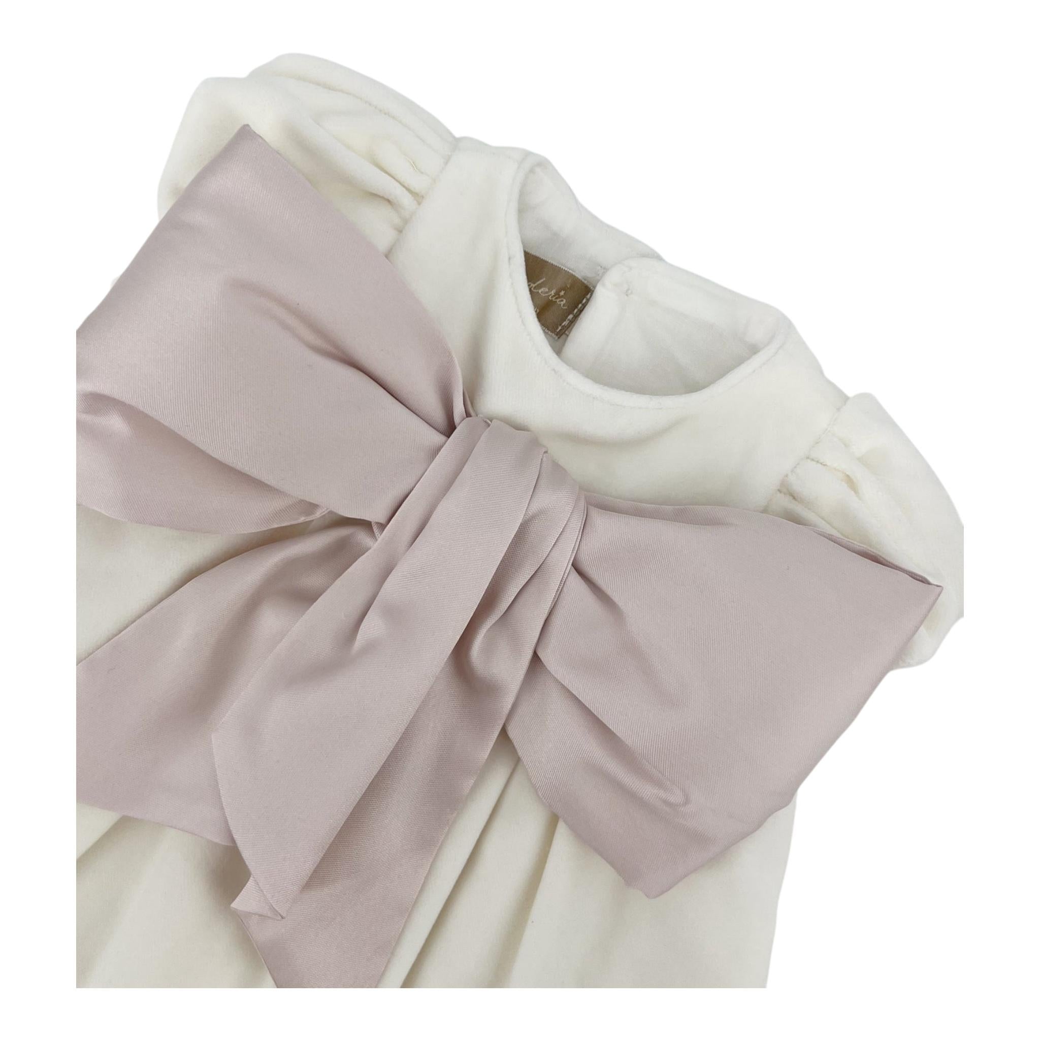 LA STUPENDERIA set abito tinta unita con coulotte Bianco per Neonata CBAB08 BIANCO LA STUPENDERIA 