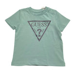 Guess T-Shirt Tinta Unita con Stampa per Neonato N73I55K8HM0 VERDE ACQUA GUESS 