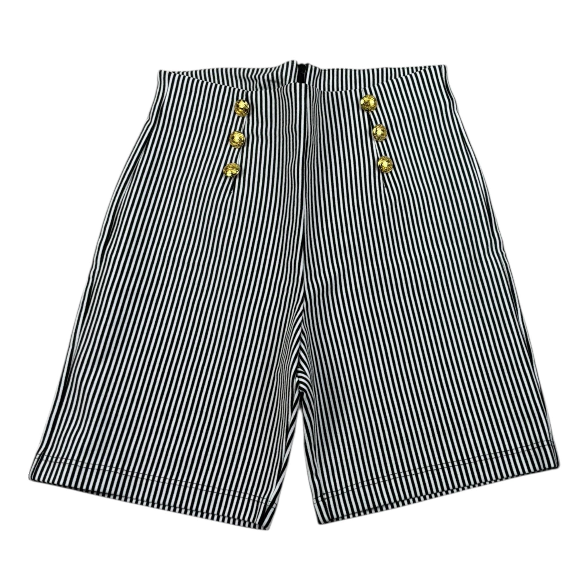 Gaelle Short Fantasia A Righe con Bottoni per Bambina 2746S00098 BIANCO/NERO GAELLE 