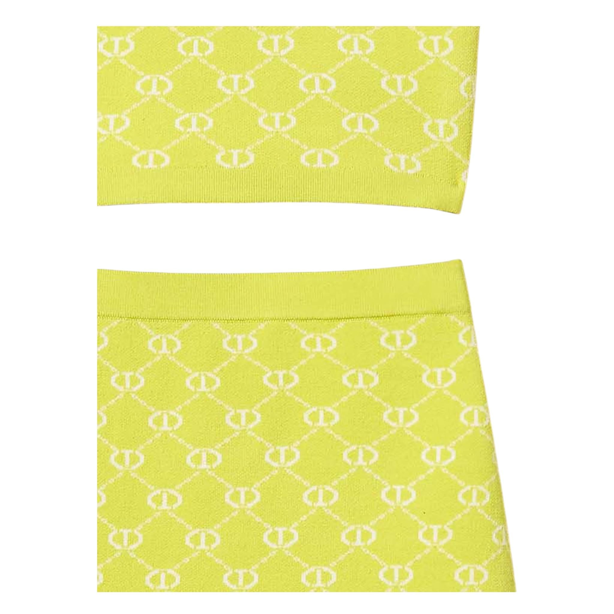 Twinset Completo 2 Pezzi Top-Gonna tinta unita Verde Acido per Bambina 251GJ3QX4XX VERDE ACIDO TWINSET 