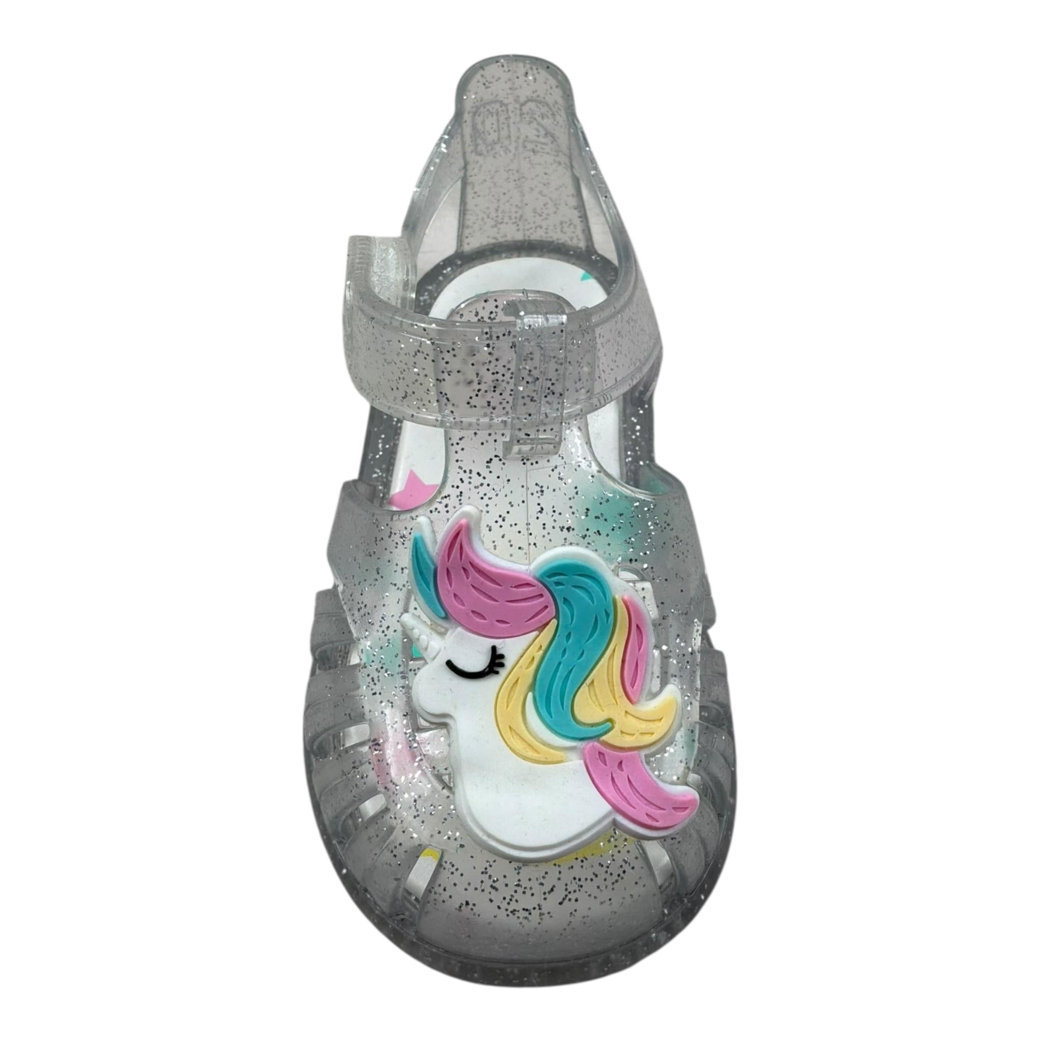 Igor Sandalo In Gomma Tinta Unita con Glitter per Neonata S10341N GRIGIO IGOR 