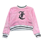 Juicy Couture Felpa Girocollo Tinta Unita In Velluto per Bambina KBX6626 ROSA JUICY COUTURE 