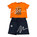 Daniele Alessandrini Completo 2 Pezzi T-Shirt-Bermuda Bicolore per Neonato 1296K00281 ARANCIONE DANIELE ALESSANDRINI 
