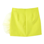 Elisabetta Franchi Gonna Tinta Unita con Tulle per Bambina EFG158 GIALLO ELISABETTA FRANCHI 