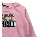 Moschino Felpa Chiusa Girocollo Tinta Unita con Stampa per Neonata MTF06 ROSA MOSCHINO 