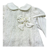 Aletta Abito Manica Lunga Tinta Unita con Ricami per Neonata RH99050 PANNA ALETTA 