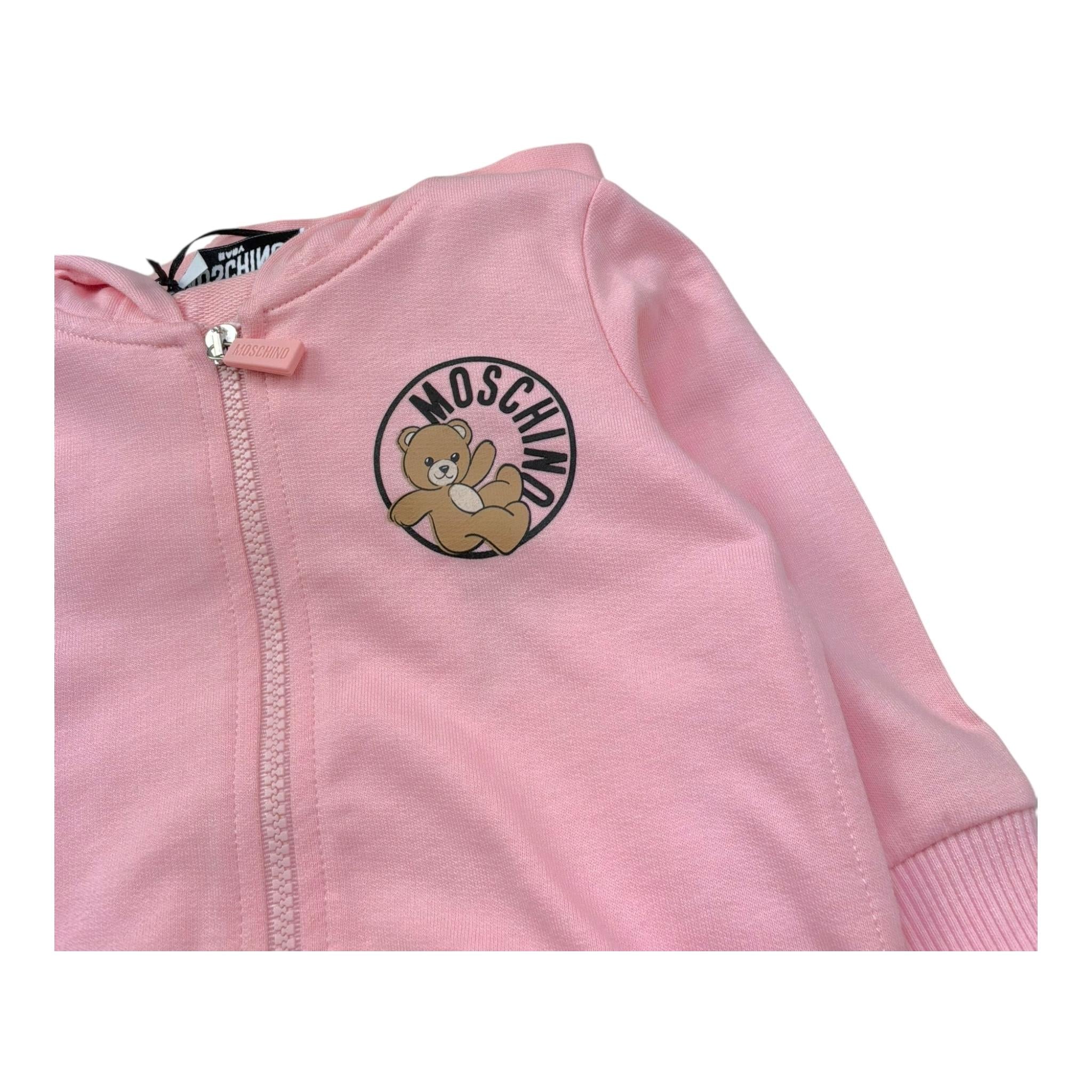 Moschino Completo 2 Pezzi Felpa-Pantalone Tinta Unita per Neonata MQK03N ROSA MOSCHINO 