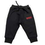 DSQUARED2 pantalone tuta tinta unita con logo Nero per Neonato DQ03FC NERO DSQUARED2 