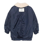 DOU DOU giubbino tinta unita con zip e pelliccia Blu per Bambino DV2P60 BLU DOU DOU 