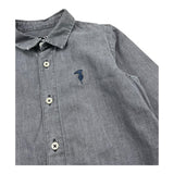TRUSSARDI camicia tinta unita in denim Grigio per Bambino TBA25116CA GRIGIO TRUSSARDI 