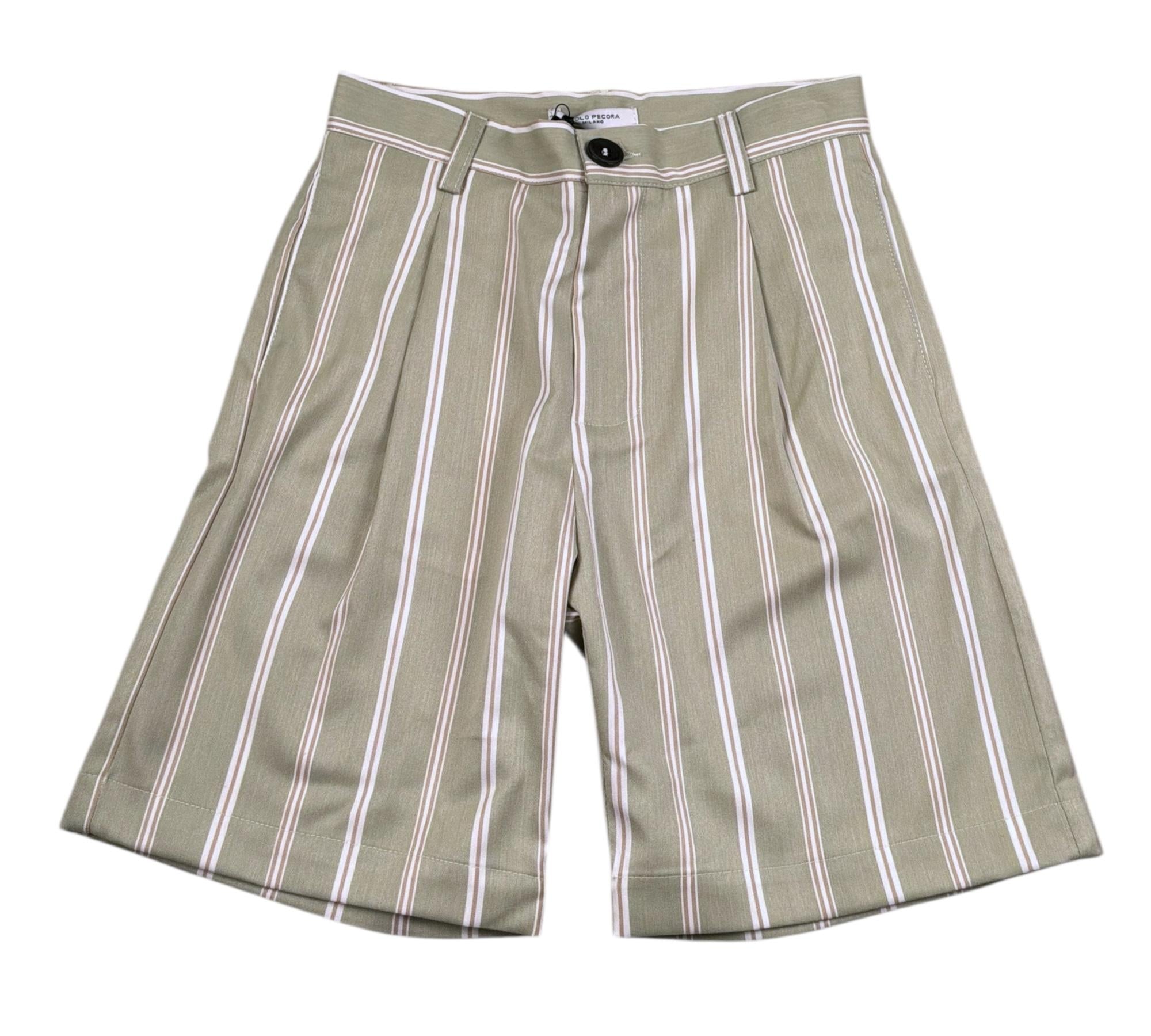 Paolo Pecora Bermuda Tinta Unita con Girovita Regolabile per Bambino PP4236 VERDE PAOLO PECORA 