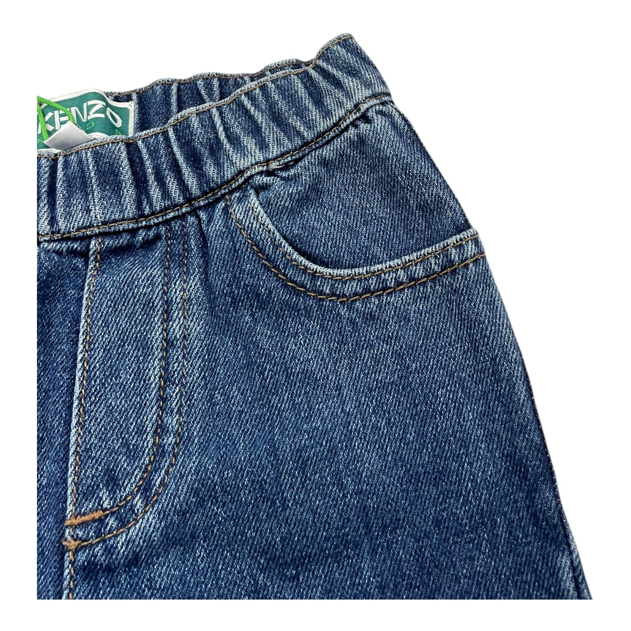 Kenzo Jeans Tinta Unita con Elastico In Vita per Neonato K60506 BLU KENZO 
