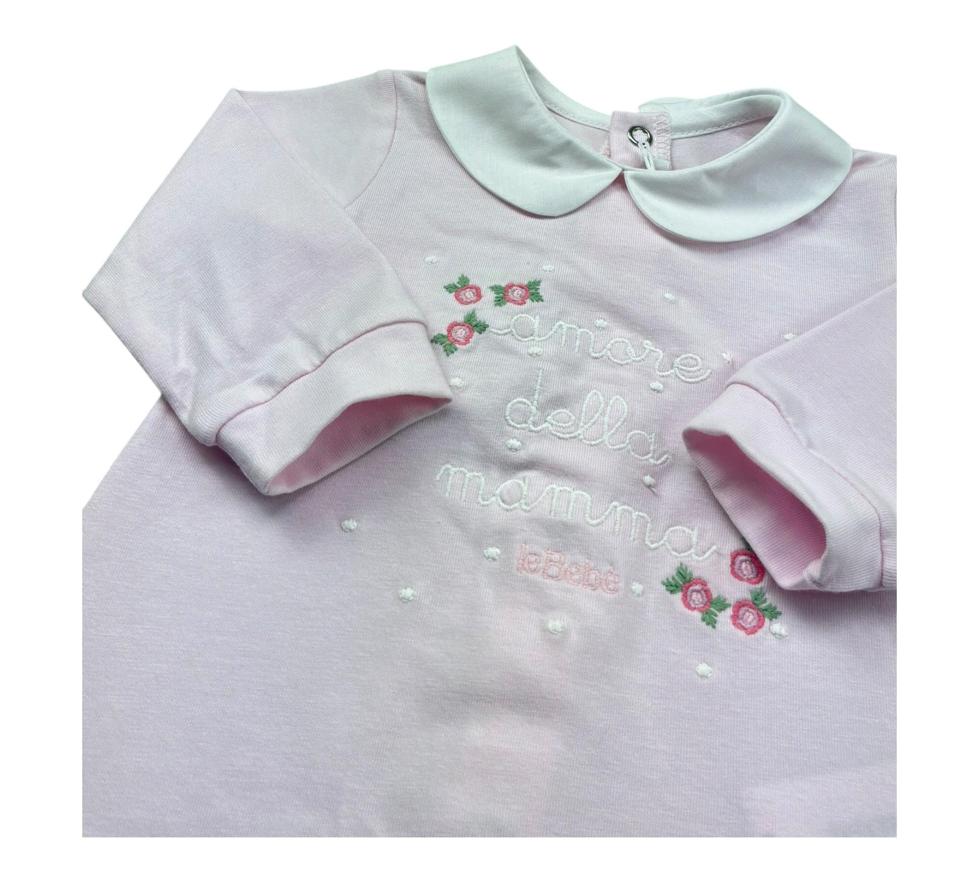 Le Bebe Tutina Manica Lunga Tinta Unita  per Neonata LBG6213 ROSA LE BEBE 