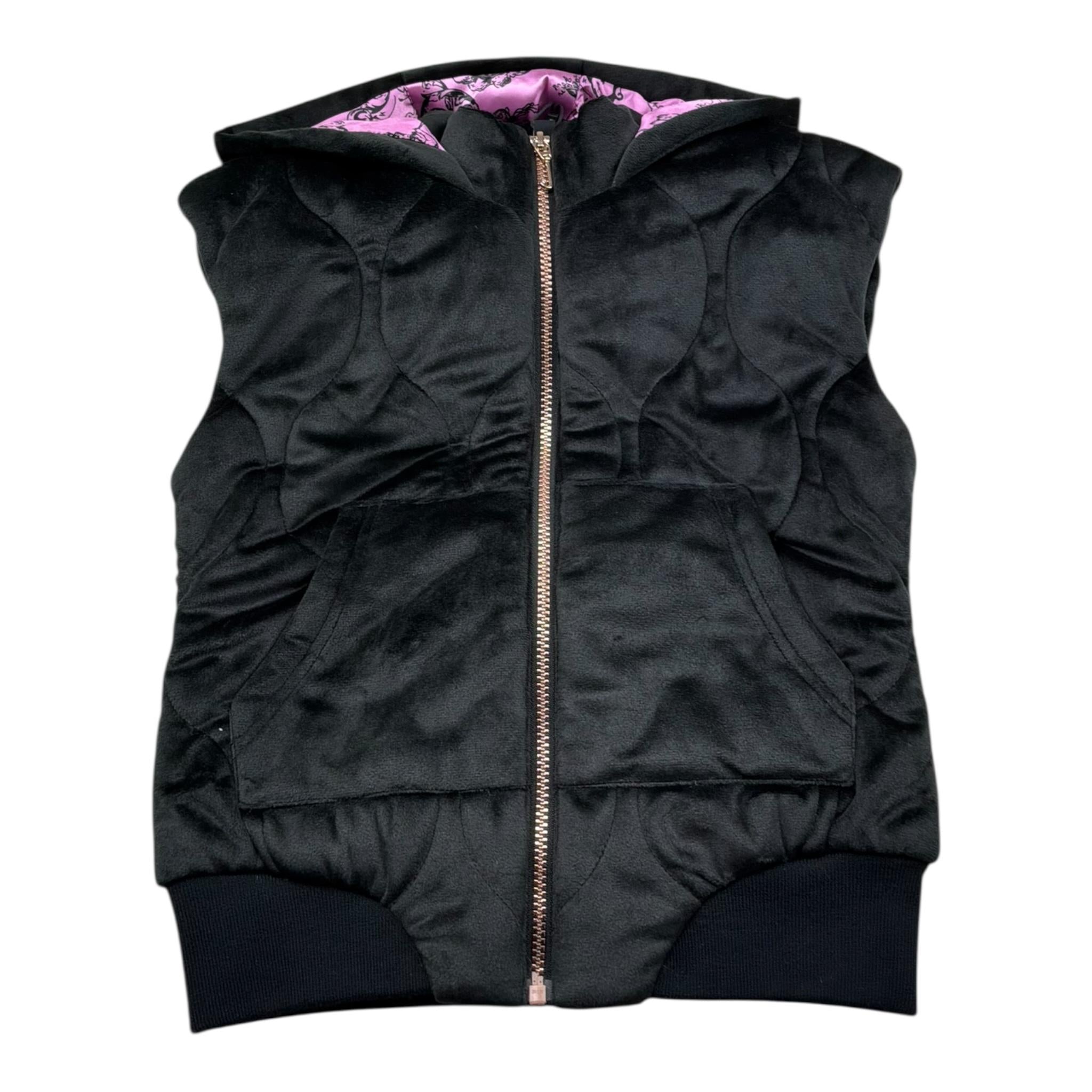 Juicy Couture Giubbino Modello Smanicato Tinta Unita con Zip per Bambina JBX6520 NERO JUICY COUTURE 