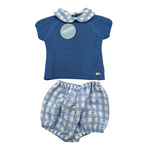 Juliana Completo 2 Pezzi T-Shirt In Maglia-Coulotte Blu per Neonato 25086 BLU JULIANA 